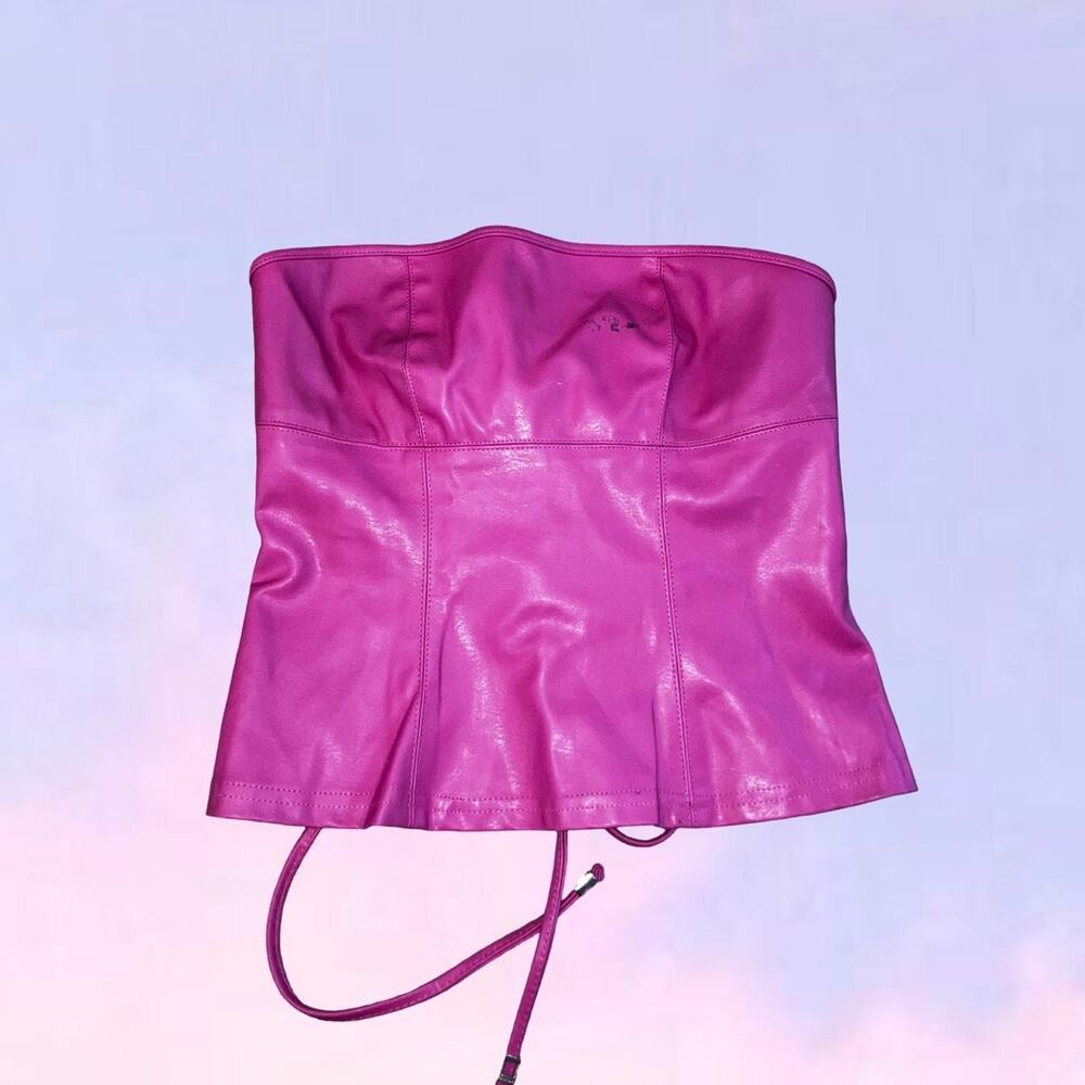 Vintage 90s y2k morgan de toi faux leather tube top